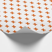 Papier Cadeau Crochets orange sur blanc (Coin)