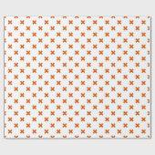 Papier Cadeau Crochets orange sur blanc (Plat)