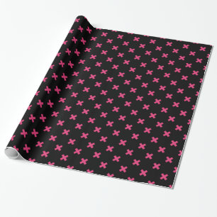 Papier Cadeau Crochis Fuchsia sur noir