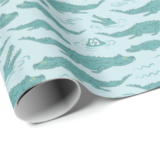 Papier Cadeau Crocodile Alligator Animal Sauvage Garçon Dessiné