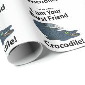 Papier Cadeau Crocodile Alligator Drôle (Coin rond)