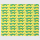 Papier Cadeau Crocodile Crocodile de l'alligator jaune vert (Plat)