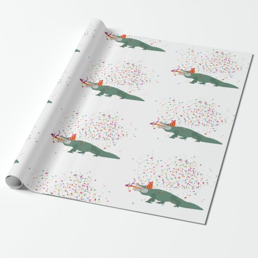 Papier Cadeau Crocodile d'alligator - Animaux ayant une fête (Déroulé)