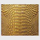 Papier Cadeau Crocodile d'or Alligator Peau Faux Cuir Imprimer (Plat)