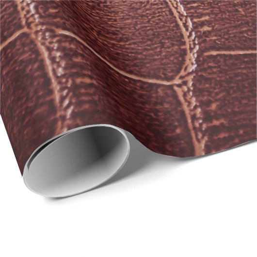 Papier Cadeau Crocodile motif en cuir abstrait, alligator, anima (Coin rond)