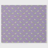 Papier Cadeau Crocodiles à l'aquarelle sur fond violet clair (Plat)