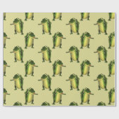 Papier Cadeau Crocodiles verts mignons (Plat)