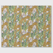 Papier Cadeau Crocus blancs Fleurs de jardin Floral botanique Ol (Plat)