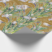 Papier Cadeau Crocus blancs Fleurs de jardin Floral botanique Ol (Coin)