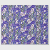 Papier Cadeau Crocus blancs Fleurs du jardin Floral Botanique Bl (Plat)