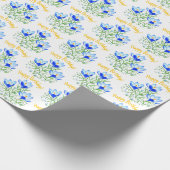 Papier Cadeau Crocus bleus dans papier d'enveloppement au printe (Coin)