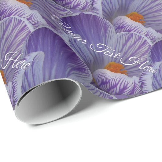 Papier cadeau Crocus personnalisé papier enveloppa (Coin rond)
