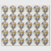 Papier Cadeau Crocus Spring Flower Botanique Floral Art (Plat)