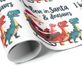 Papier Cadeau croire à Père Noël et les dinosaures (Père Noël éq (Coin rond)