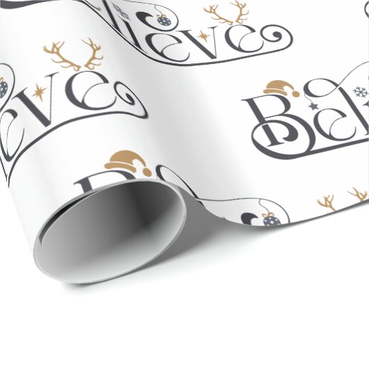 Papier Cadeau Croire en Noël (Coin rond)