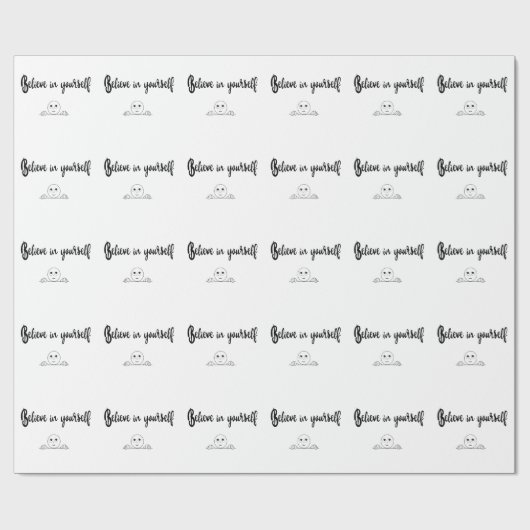 Papier Cadeau Croire en soi texte et image (Plat)