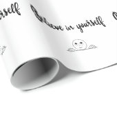 Papier Cadeau Croire en soi texte et image (Coin rond)