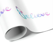 Papier Cadeau Croire la typographie de l'aquarelle (Coin rond)