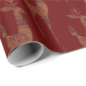 Papier Cadeau Croire Reindeer - Noël mignon rouge (Coin rond)