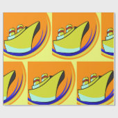 Papier Cadeau Croisière Bateau Pop Art Vibrant Voyage Océan (Plat)