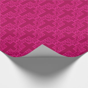 Papier Cadeau Croix-11-Magenta-rose