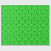 Papier Cadeau Croix-13-Vert orange (Plat)