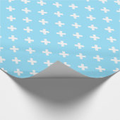 Papier Cadeau Croix blanche sur le bleu bébé (Coin)