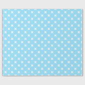 Papier Cadeau Croix blanche sur le bleu bébé (Plat)