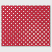 Papier Cadeau Croix blanche sur le rouge (Plat)