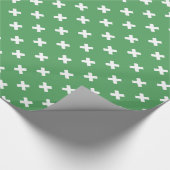 Papier Cadeau Croix blanche sur le vert (Coin)