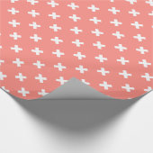 Papier Cadeau Croix blanche sur pêche (Coin)