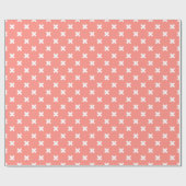 Papier Cadeau Croix blanche sur pêche (Plat)