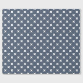 Papier Cadeau Croix blanches sur bleu-gris (Plat)