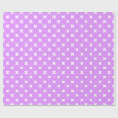 Papier Cadeau Croix blanches sur lilas (Plat)