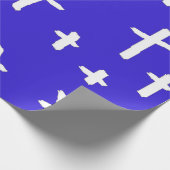 Papier Cadeau croix bleue blanche (Coin)