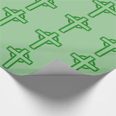 Papier Cadeau Croix céleste verte (Coin)