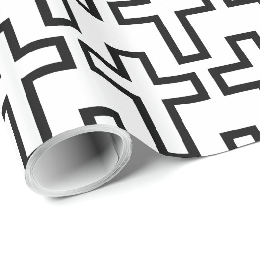 Papier Cadeau Croix chrétienne (Coin rond)