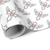 Papier Cadeau Croix chrétienne (Coin rond)