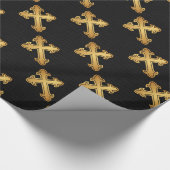Papier Cadeau Croix-Chrétienne en or noir (Coin)