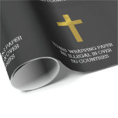 Papier Cadeau Croix chrétienne - Illégale dans plus de 50 pays (Coin rond)