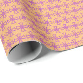 Papier Cadeau Croix chrétienne rose (Coin rond)