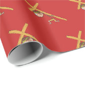 Papier Cadeau Croix de Pâques (Coin rond)