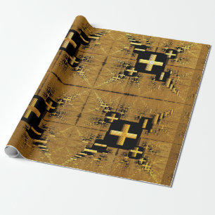 Papier Cadeau Croix d'or fractée