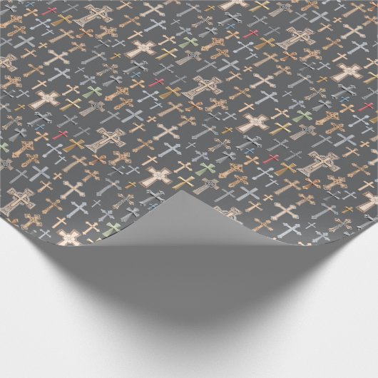 Papier Cadeau Croix - Gris (Coin)