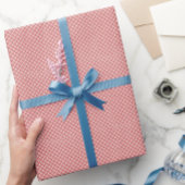 Papier Cadeau Croix Motif diagonale Rouge Blanc