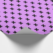 Papier Cadeau Croix noire sur lilas (Coin)