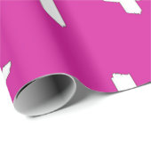 Papier Cadeau croix rose blanc (Coin rond)