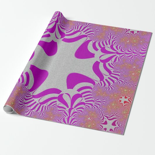 Papier Cadeau Croix rose et argent (Déroulé)