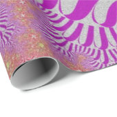 Papier Cadeau Croix rose et argent (Coin rond)
