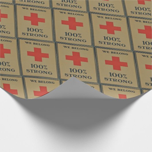 Papier Cadeau Croix-Rouge de 920 WWI " nous appartenons 100% (Coin)